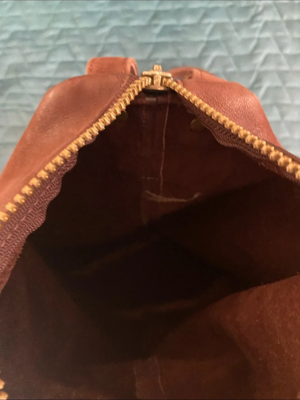 Brown Suede Leather Backpack